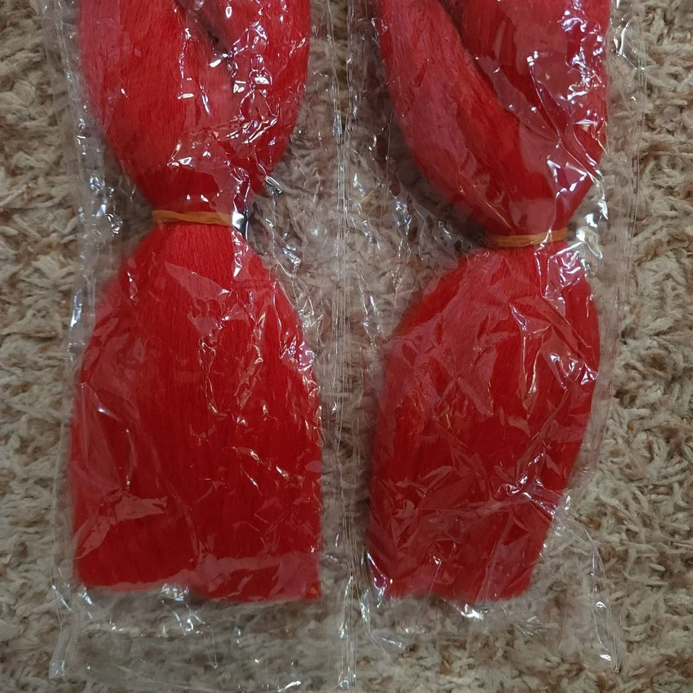 Unbranded Braiding Hair Women OS Red Jumbo Synthetic Extensions 2 Pack 22in